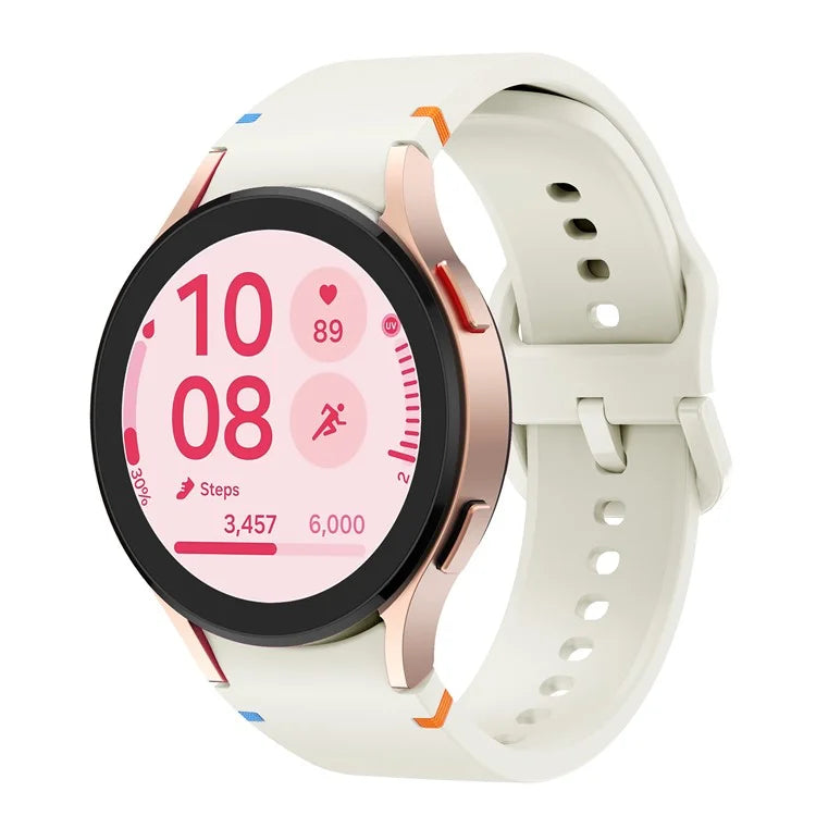 For Samsung Galaxy Watch FE / 7 / 6 / 5 / 4 Stitching Line Decor Watch Band Replacement Silicone Strap