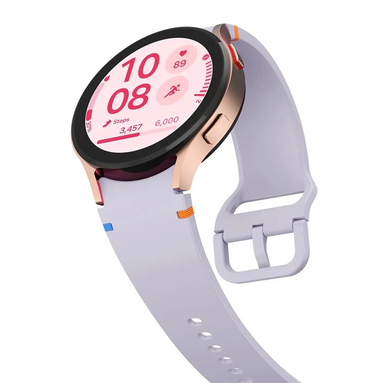For Samsung Galaxy Watch FE / 7 / 6 / 5 / 4 Stitching Line Decor Watch Band Replacement Silicone Strap