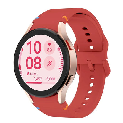 For Samsung Galaxy Watch FE / 7 / 6 / 5 / 4 Stitching Line Decor Watch Band Replacement Silicone Strap