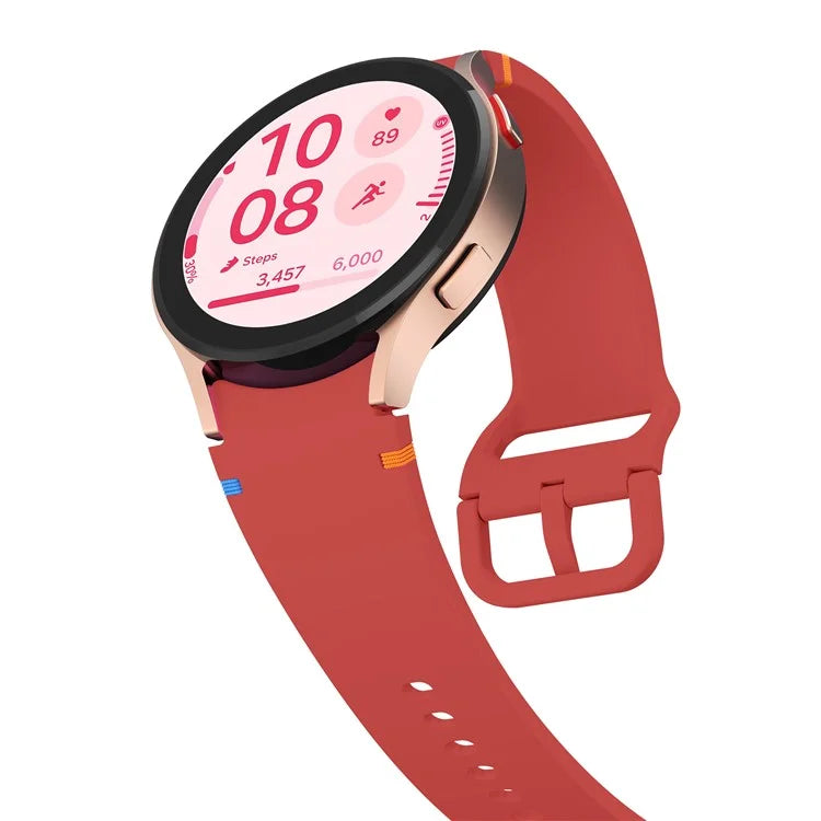 For Samsung Galaxy Watch FE / 7 / 6 / 5 / 4 Stitching Line Decor Watch Band Replacement Silicone Strap