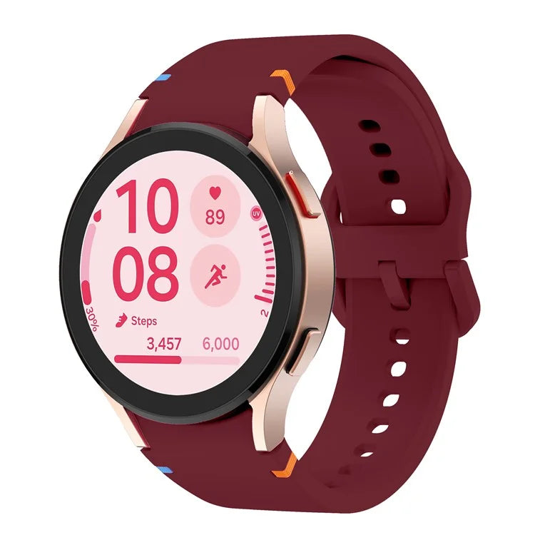For Samsung Galaxy Watch FE / 7 / 6 / 5 / 4 Stitching Line Decor Watch Band Replacement Silicone Strap
