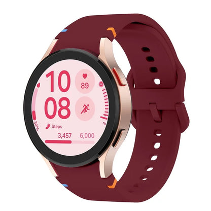 For Samsung Galaxy Watch FE / 7 / 6 / 5 / 4 Stitching Line Decor Watch Band Replacement Silicone Strap