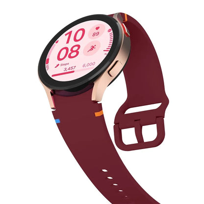 For Samsung Galaxy Watch FE / 7 / 6 / 5 / 4 Stitching Line Decor Watch Band Replacement Silicone Strap