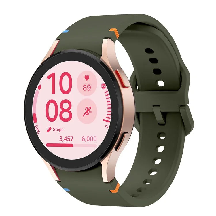 For Samsung Galaxy Watch FE / 7 / 6 / 5 / 4 Stitching Line Decor Watch Band Replacement Silicone Strap