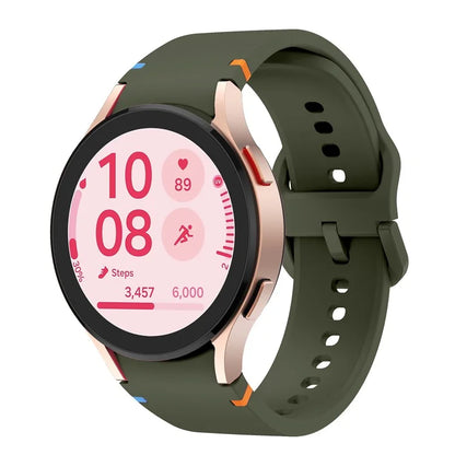 For Samsung Galaxy Watch FE / 7 / 6 / 5 / 4 Stitching Line Decor Watch Band Replacement Silicone Strap