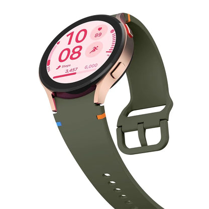 For Samsung Galaxy Watch FE / 7 / 6 / 5 / 4 Stitching Line Decor Watch Band Replacement Silicone Strap
