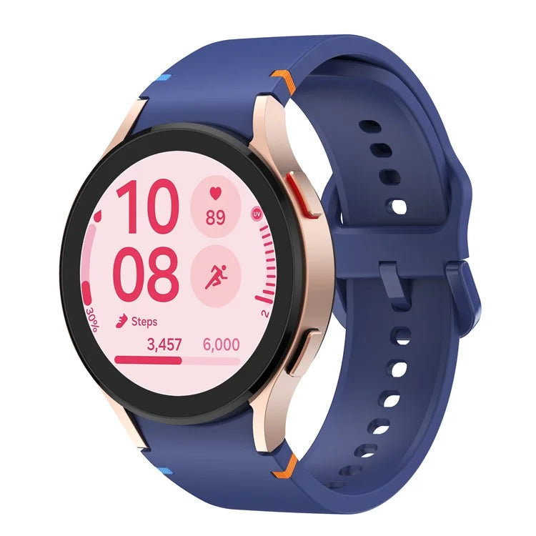For Samsung Galaxy Watch FE / 7 / 6 / 5 / 4 Stitching Line Decor Watch Band Replacement Silicone Strap