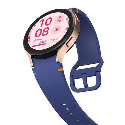 For Samsung Galaxy Watch FE / 7 / 6 / 5 / 4 Stitching Line Decor Watch Band Replacement Silicone Strap