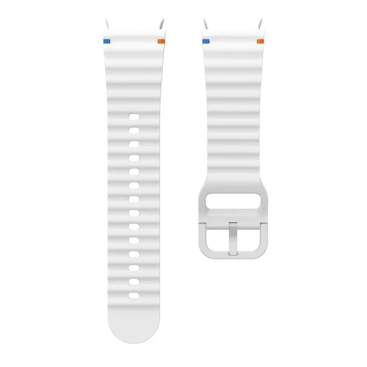 For Samsung Galaxy Watch FE / 7 / 6 / 5 / 4 Wave Design Watch Band Stitching Line Decor Silicone Strap