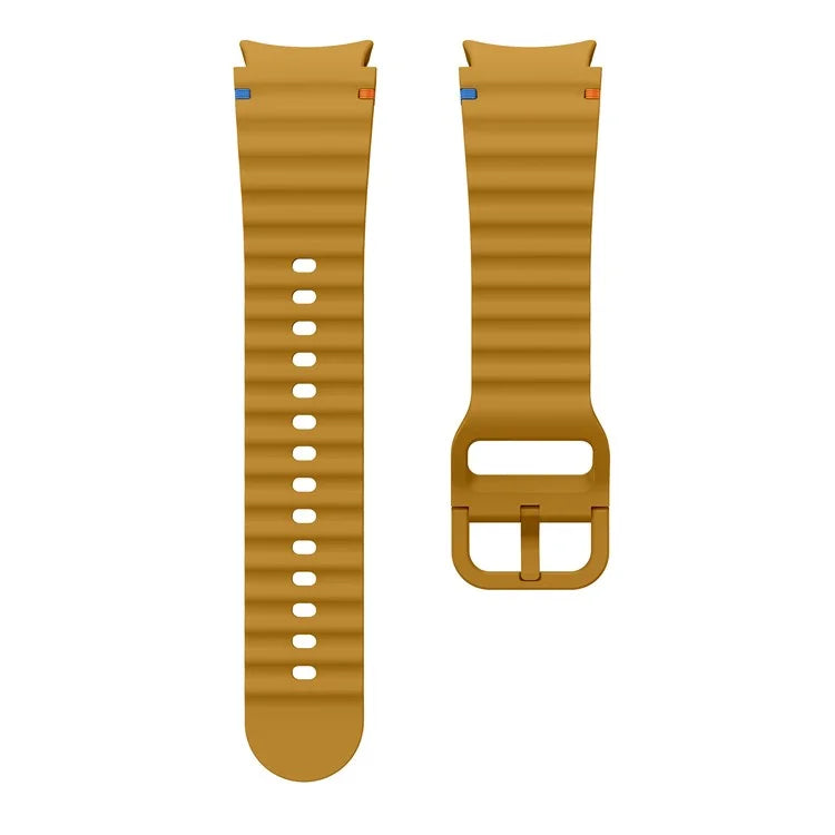 For Samsung Galaxy Watch FE / 7 / 6 / 5 / 4 Wave Design Watch Band Stitching Line Decor Silicone Strap