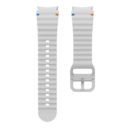 For Samsung Galaxy Watch FE / 7 / 6 / 5 / 4 Wave Design Watch Band Stitching Line Decor Silicone Strap