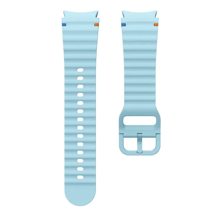For Samsung Galaxy Watch FE / 7 / 6 / 5 / 4 Wave Design Watch Band Stitching Line Decor Silicone Strap