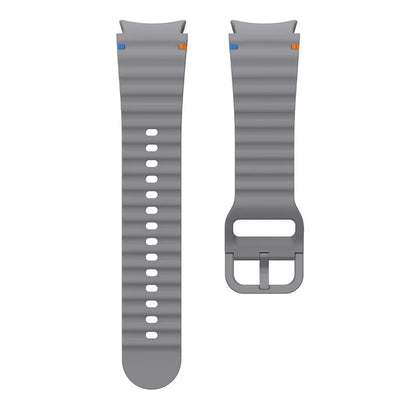 For Samsung Galaxy Watch FE / 7 / 6 / 5 / 4 Wave Design Watch Band Stitching Line Decor Silicone Strap