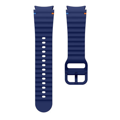 For Samsung Galaxy Watch FE / 7 / 6 / 5 / 4 Wave Design Watch Band Stitching Line Decor Silicone Strap