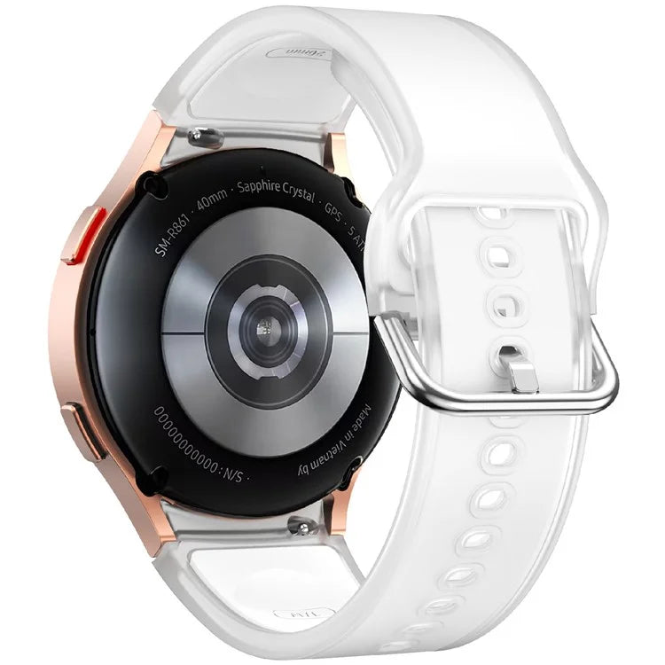 For Samsung Galaxy Watch FE / 7 / 6 / 5 / 4 Transparent Design Watch Band Adjustable Silicone Strap