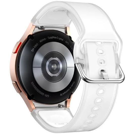 For Samsung Galaxy Watch FE / 7 / 6 / 5 / 4 Transparent Design Watch Band Adjustable Silicone Strap