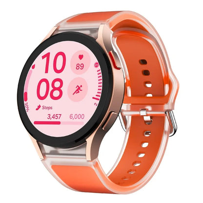 For Samsung Galaxy Watch FE / 7 / 6 / 5 / 4 Transparent Design Watch Band Adjustable Silicone Strap