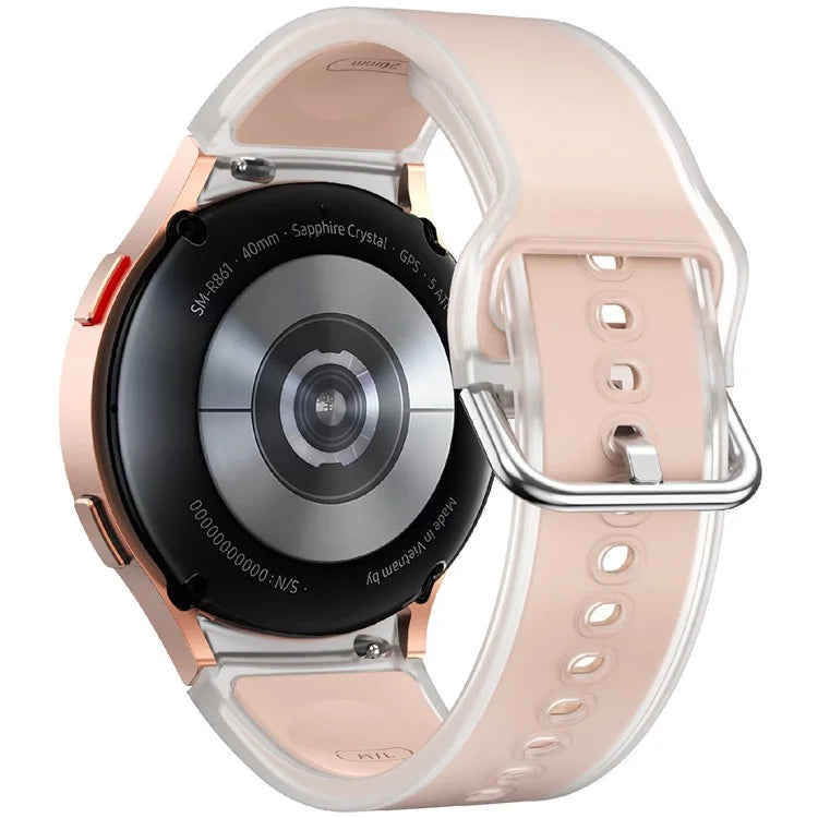 For Samsung Galaxy Watch FE / 7 / 6 / 5 / 4 Transparent Design Watch Band Adjustable Silicone Strap