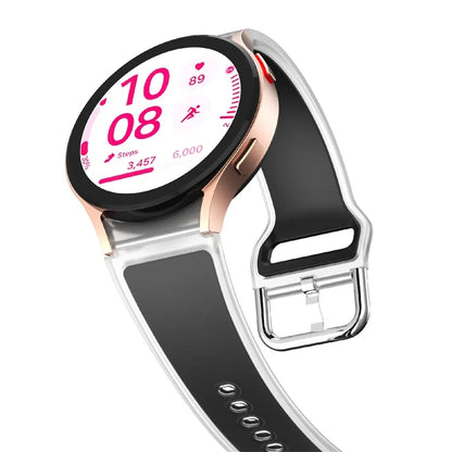 For Samsung Galaxy Watch FE / 7 / 6 / 5 / 4 Transparent Design Watch Band Adjustable Silicone Strap