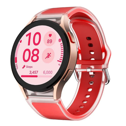 For Samsung Galaxy Watch FE / 7 / 6 / 5 / 4 Transparent Design Watch Band Adjustable Silicone Strap