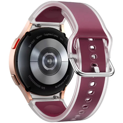 For Samsung Galaxy Watch FE / 7 / 6 / 5 / 4 Transparent Design Watch Band Adjustable Silicone Strap