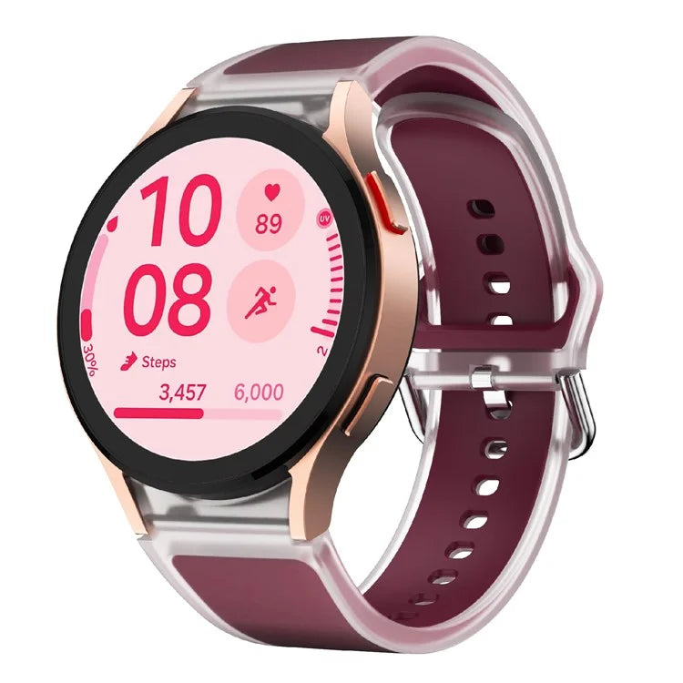 For Samsung Galaxy Watch FE / 7 / 6 / 5 / 4 Transparent Design Watch Band Adjustable Silicone Strap