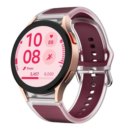 For Samsung Galaxy Watch FE / 7 / 6 / 5 / 4 Transparent Design Watch Band Adjustable Silicone Strap