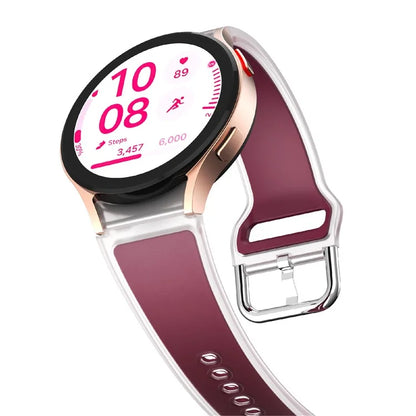 For Samsung Galaxy Watch FE / 7 / 6 / 5 / 4 Transparent Design Watch Band Adjustable Silicone Strap