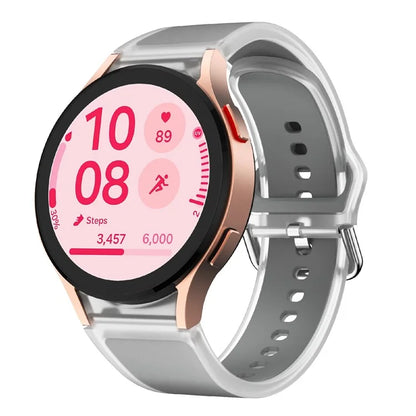 For Samsung Galaxy Watch FE / 7 / 6 / 5 / 4 Transparent Design Watch Band Adjustable Silicone Strap