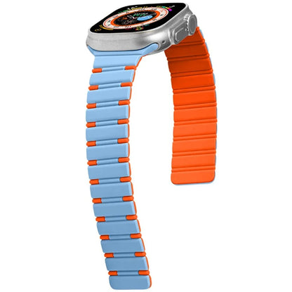 For Apple Watch Series 10 42mm / 9 8 7 41mm / SE (2023) SE (2022) SE 6 5 4 40mm / 3 2 1 38mm Dual Color Magnetic Silicone Watch Strap