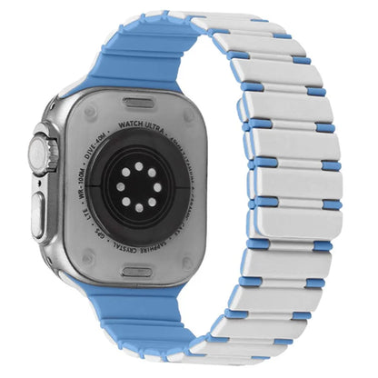 For Apple Watch Series 10 42mm / 9 8 7 41mm / SE (2023) SE (2022) SE 6 5 4 40mm / 3 2 1 38mm Dual Color Magnetic Silicone Watch Strap