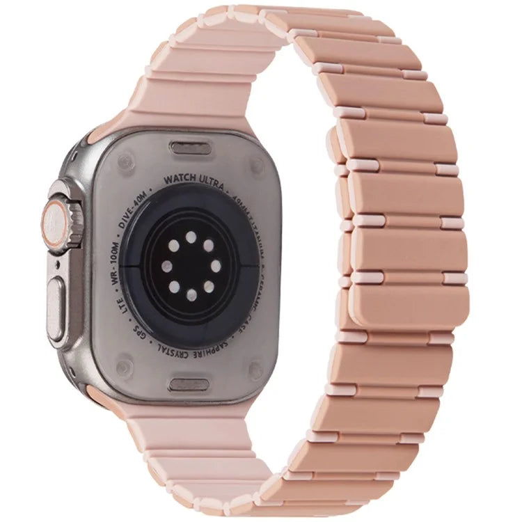 For Apple Watch Series 10 42mm / 9 8 7 41mm / SE (2023) SE (2022) SE 6 5 4 40mm / 3 2 1 38mm Dual Color Magnetic Silicone Watch Strap