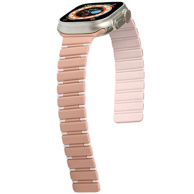 For Apple Watch Series 10 42mm / 9 8 7 41mm / SE (2023) SE (2022) SE 6 5 4 40mm / 3 2 1 38mm Dual Color Magnetic Silicone Watch Strap