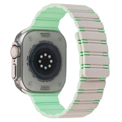 For Apple Watch Series 10 42mm / 9 8 7 41mm / SE (2023) SE (2022) SE 6 5 4 40mm / 3 2 1 38mm Dual Color Magnetic Silicone Watch Strap