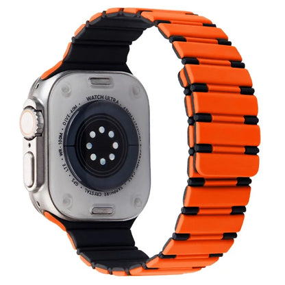 For Apple Watch Series 10 42mm / 9 8 7 41mm / SE (2023) SE (2022) SE 6 5 4 40mm / 3 2 1 38mm Dual Color Magnetic Silicone Watch Strap
