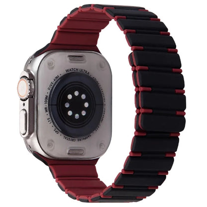 For Apple Watch Series 10 42mm / 9 8 7 41mm / SE (2023) SE (2022) SE 6 5 4 40mm / 3 2 1 38mm Dual Color Magnetic Silicone Watch Strap