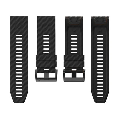 For Garmin Fenix 7 Quickfit 22mm Replacement Watch Strap Carbon Fiber Texture Silicone Band