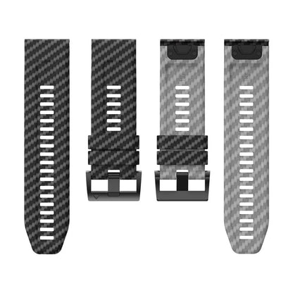 For Garmin Fenix 7 Quickfit 22mm Replacement Watch Strap Carbon Fiber Texture Silicone Band