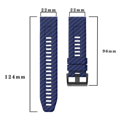 For Garmin Fenix 7 Quickfit 22mm Replacement Watch Strap Carbon Fiber Texture Silicone Band