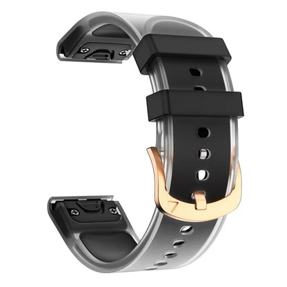 For Garmin Fenix 7S Quickfit 20mm Transparent Design Watch Strap Adjustable Silicone Band