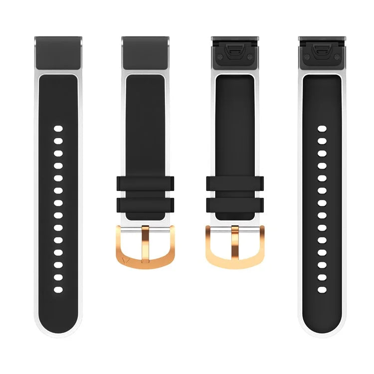 For Garmin Fenix 7S Quickfit 20mm Transparent Design Watch Strap Adjustable Silicone Band