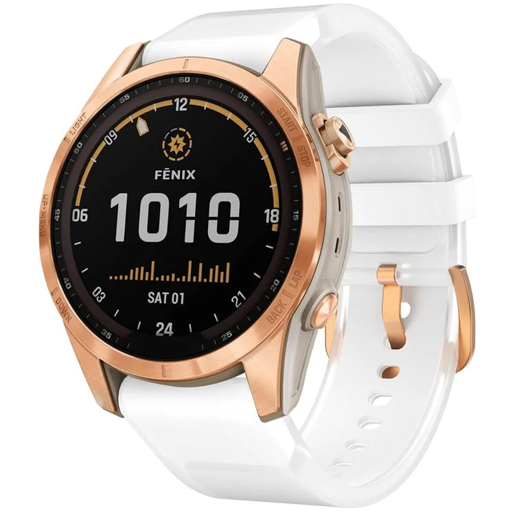 For Garmin Fenix 7S Quickfit 20mm Transparent Design Watch Strap Adjustable Silicone Band