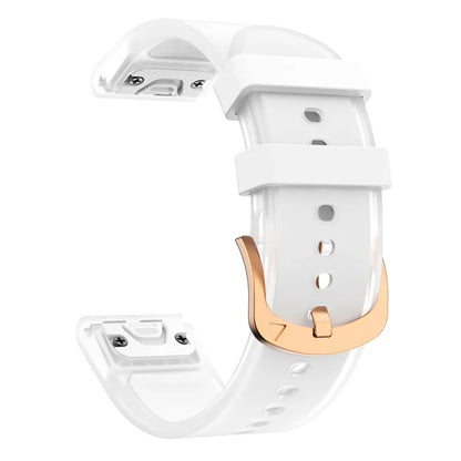 For Garmin Fenix 7S Quickfit 20mm Transparent Design Watch Strap Adjustable Silicone Band