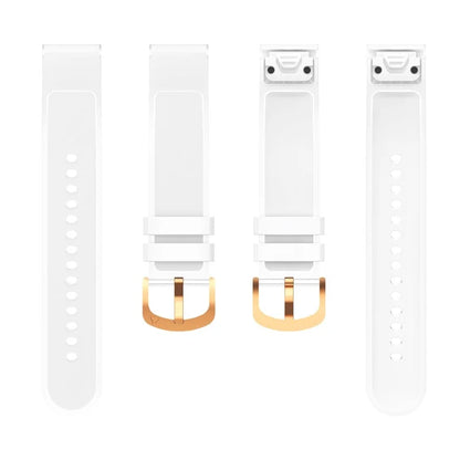 For Garmin Fenix 7S Quickfit 20mm Transparent Design Watch Strap Adjustable Silicone Band