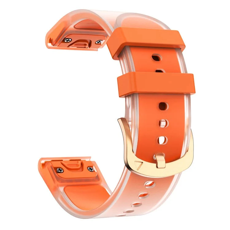 For Garmin Fenix 7S Quickfit 20mm Transparent Design Watch Strap Adjustable Silicone Band