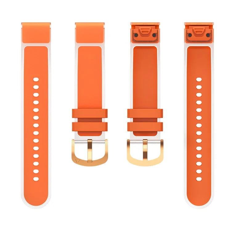 For Garmin Fenix 7S Quickfit 20mm Transparent Design Watch Strap Adjustable Silicone Band