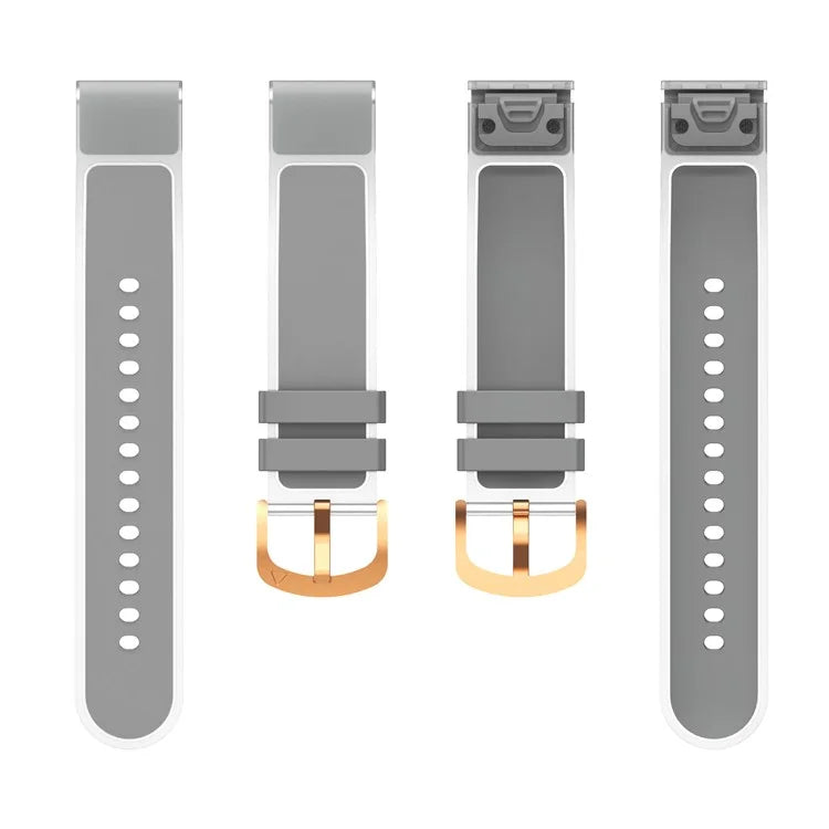 For Garmin Fenix 7S Quickfit 20mm Transparent Design Watch Strap Adjustable Silicone Band