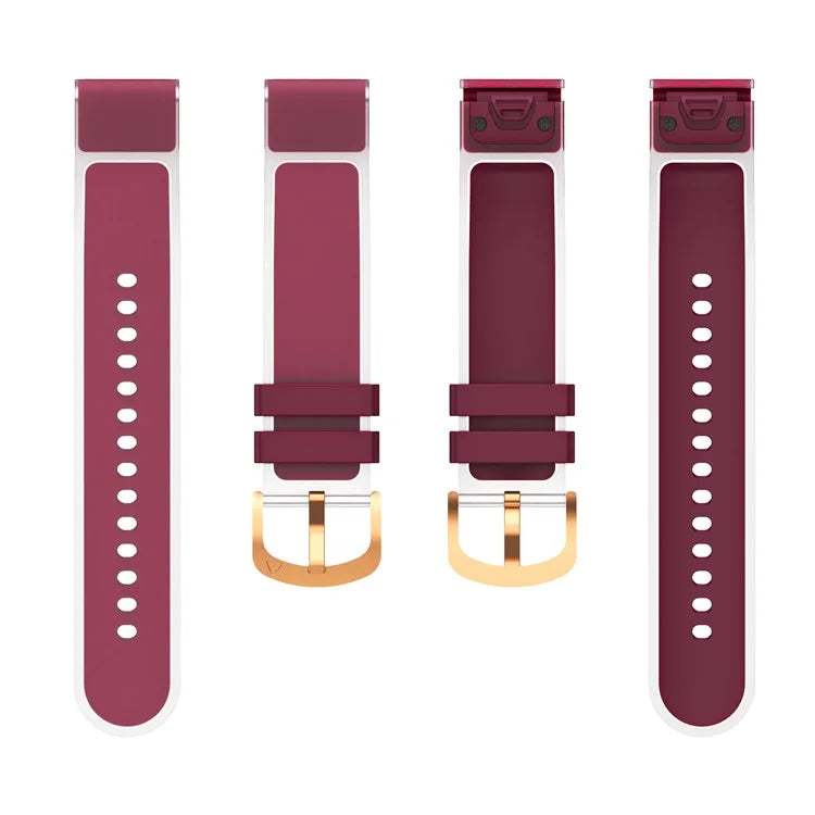 For Garmin Fenix 7S Quickfit 20mm Transparent Design Watch Strap Adjustable Silicone Band