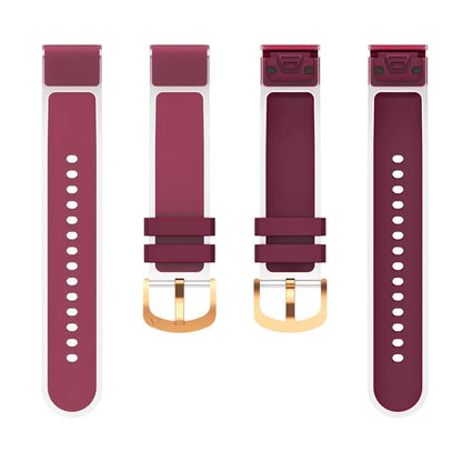For Garmin Fenix 7S Quickfit 20mm Transparent Design Watch Strap Adjustable Silicone Band