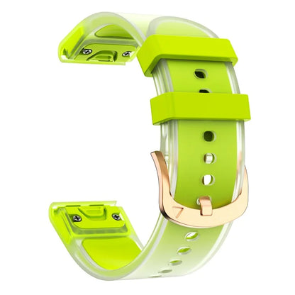 For Garmin Fenix 7S Quickfit 20mm Transparent Design Watch Strap Adjustable Silicone Band